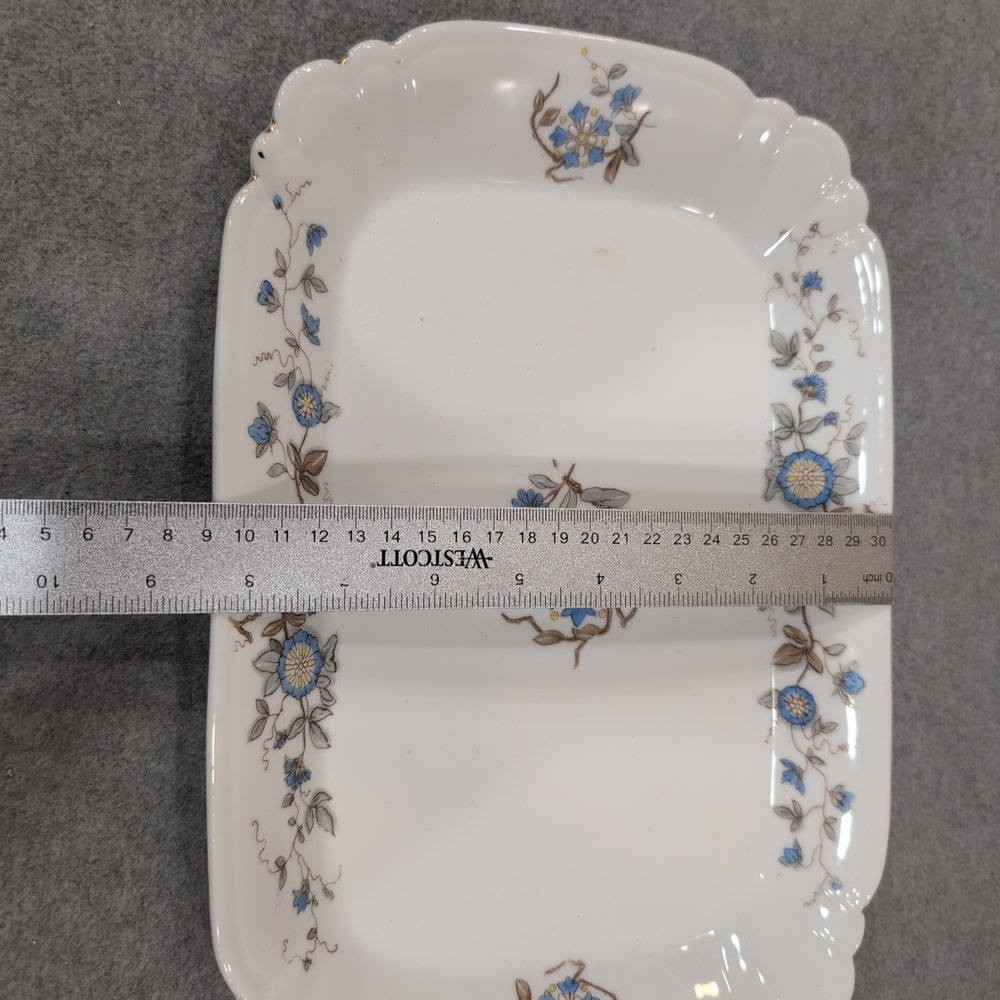 Marx & Gutherz Carlsbad Austria Antique Porcelain Floral Scalloped Serving Tray - Picture 4 of 7
